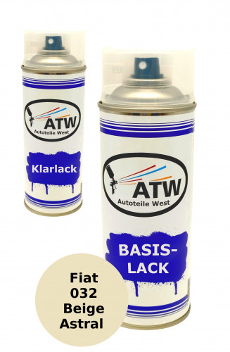 Autolack für Fiat 032 Beige Astral+400ml Klarlack Set